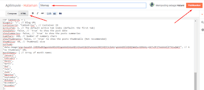 Copy kode Sitemap SEO ke Halaman mode HTML